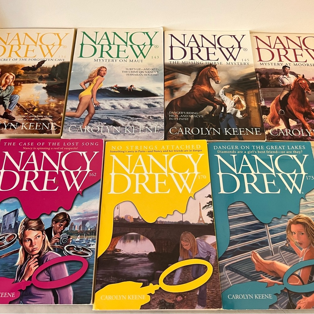 Nancy Drew Mystery Stories Vintage Paperback Books 134 143 145 150 162 170 173